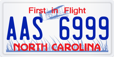 NC license plate AAS6999