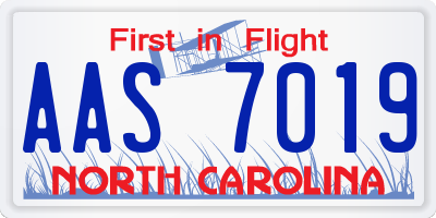NC license plate AAS7019