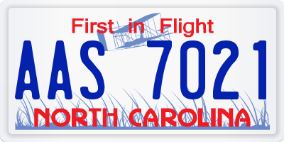 NC license plate AAS7021