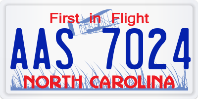 NC license plate AAS7024