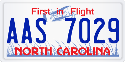 NC license plate AAS7029