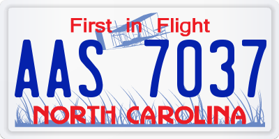 NC license plate AAS7037