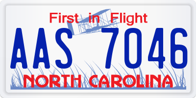NC license plate AAS7046