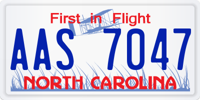 NC license plate AAS7047