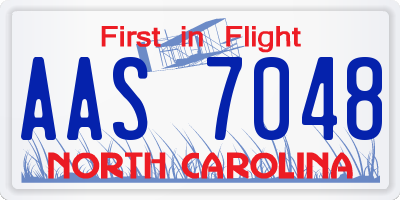 NC license plate AAS7048