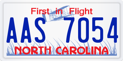 NC license plate AAS7054