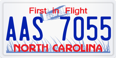 NC license plate AAS7055