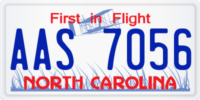 NC license plate AAS7056