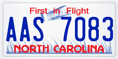 NC license plate AAS7083