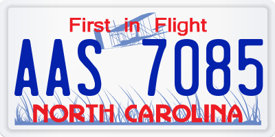 NC license plate AAS7085