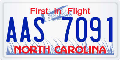 NC license plate AAS7091