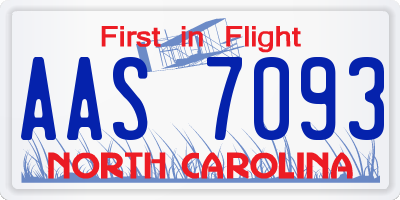 NC license plate AAS7093