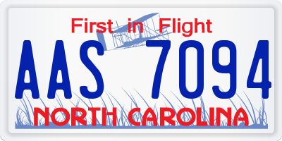 NC license plate AAS7094