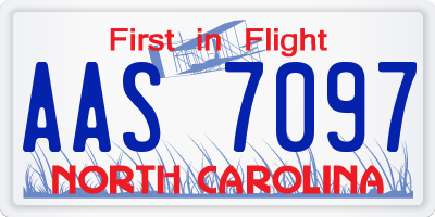 NC license plate AAS7097