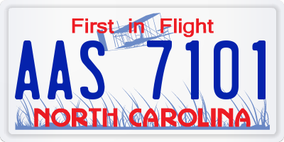 NC license plate AAS7101