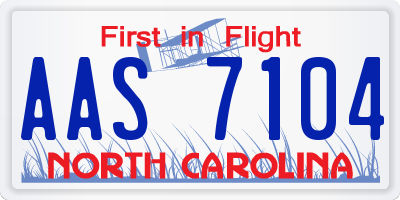 NC license plate AAS7104