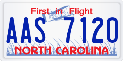 NC license plate AAS7120