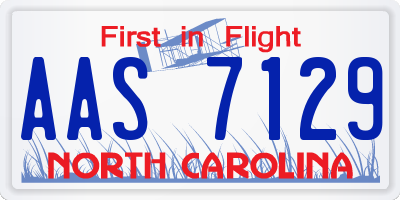 NC license plate AAS7129