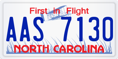 NC license plate AAS7130