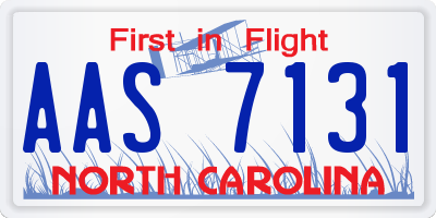 NC license plate AAS7131
