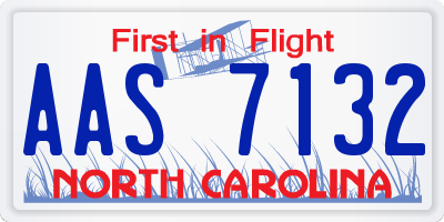 NC license plate AAS7132