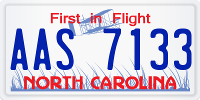 NC license plate AAS7133