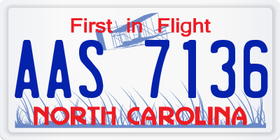 NC license plate AAS7136