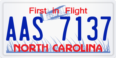 NC license plate AAS7137