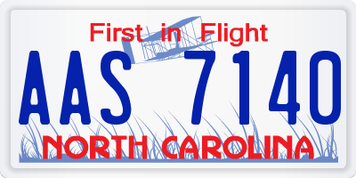 NC license plate AAS7140