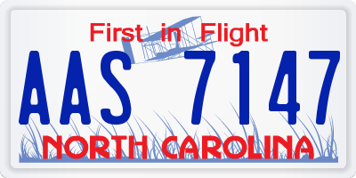 NC license plate AAS7147