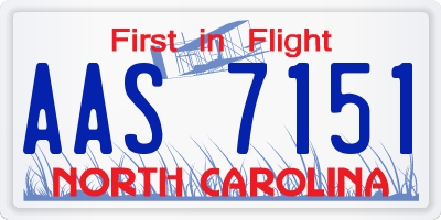NC license plate AAS7151