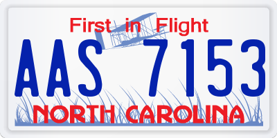 NC license plate AAS7153