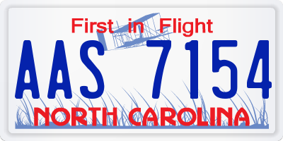 NC license plate AAS7154