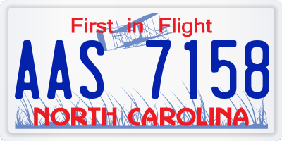 NC license plate AAS7158