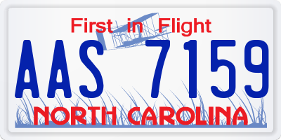 NC license plate AAS7159