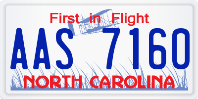 NC license plate AAS7160