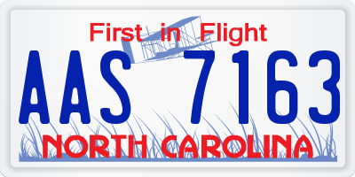 NC license plate AAS7163