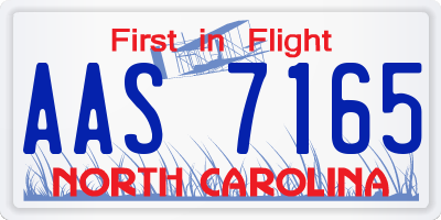NC license plate AAS7165
