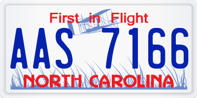 NC license plate AAS7166