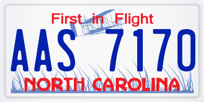 NC license plate AAS7170