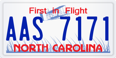 NC license plate AAS7171