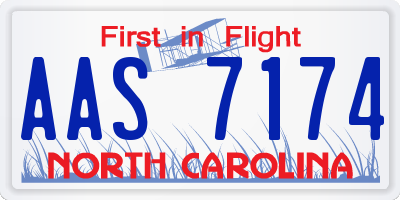 NC license plate AAS7174
