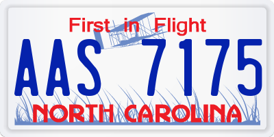 NC license plate AAS7175
