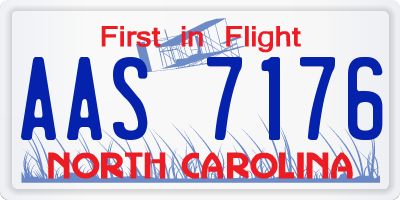 NC license plate AAS7176