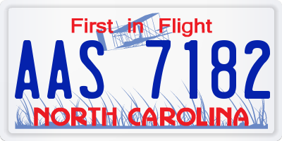 NC license plate AAS7182