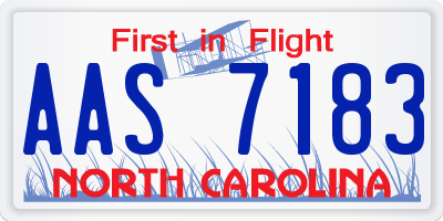 NC license plate AAS7183