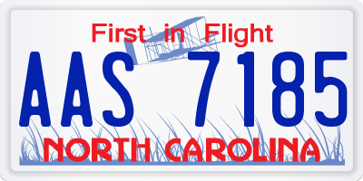 NC license plate AAS7185