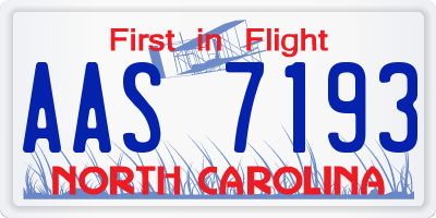 NC license plate AAS7193