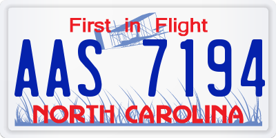 NC license plate AAS7194