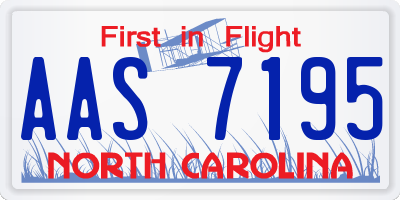 NC license plate AAS7195